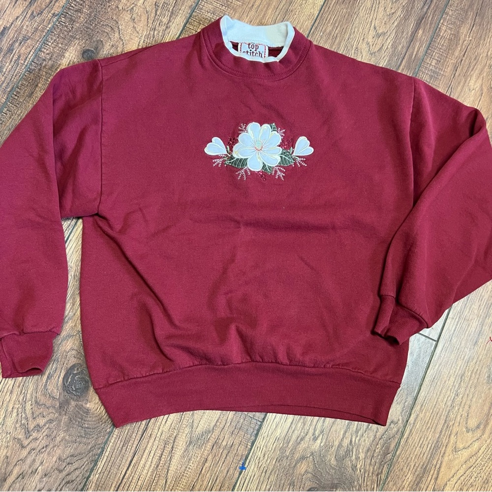 Vintage top stitch magnolia sweatshirt size s/m red Christmas